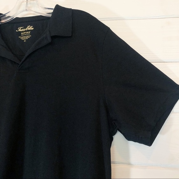 Tasso Elba Black Collared Polo, Supina Cotton Blend - Picture 4 of 5